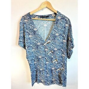 Vix Paula Hermanny Jakarta blue statement button beach Cover-up Top Womans Small